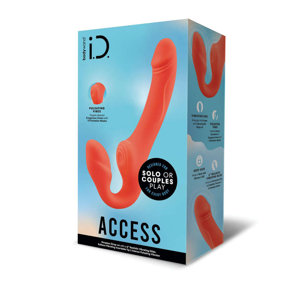 Bodywand ID Access Strapless Strap-On - Orange 15.2 cm USB Rechargeable